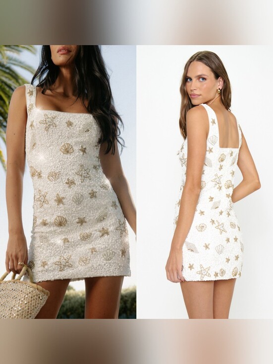 Show Me Your MuMu Dresses & Skirts - Show Me Your MuMu Lets Go Mini Salty Shells Beaded Sequins Dress XXL Party
